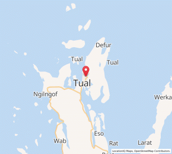 Map of Tual, Maluku