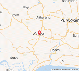 Map of Wangon, Central Java