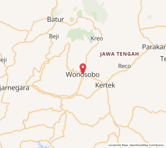 Map of Wonosobo, Central Java
