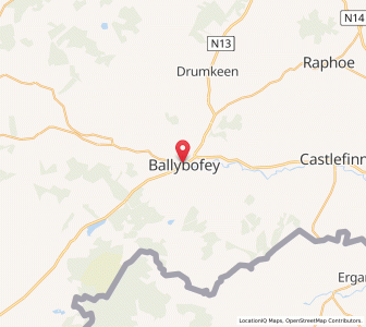 Map of Ballybofey, UlsterUlster