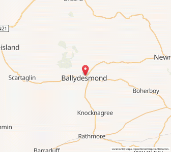 Map of Ballydesmond, MunsterMunster