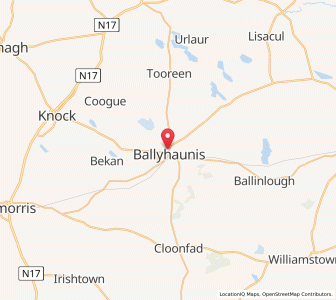 Map of Ballyhaunis, ConnaughtConnaught