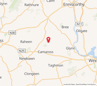 Map of Borsiloge Cross Roads, LeinsterLeinster