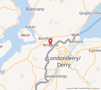 Map of Bridge End, UlsterUlster
