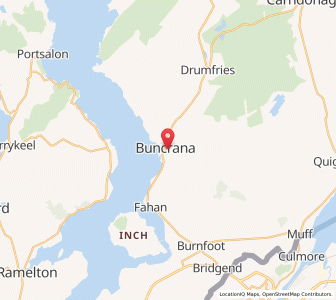 Map of Buncrana, UlsterUlster