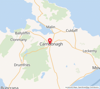 Map of Carndonagh, UlsterUlster