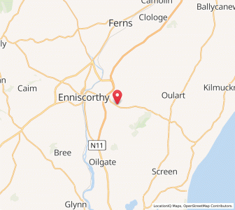 Map of Cooladine Cross Roads, LeinsterLeinster