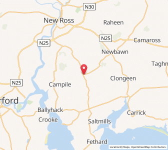 Map of Dunmain Cross Roads, LeinsterLeinster