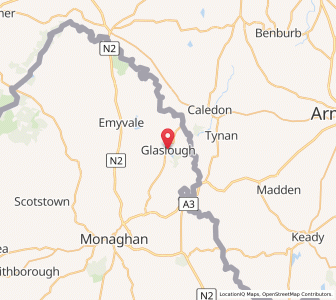 Map of Glaslough, UlsterUlster