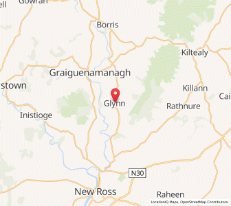 Map of Glynn, LeinsterLeinster