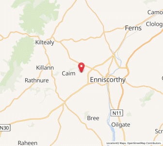 Map of Kiltrea Bridge, LeinsterLeinster
