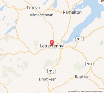 Map of Letterkenny, UlsterUlster