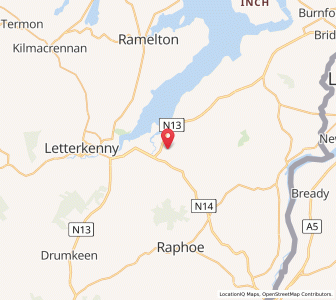 Map of Manorcunningham, UlsterUlster