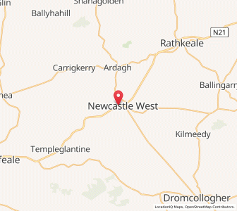 Map of Newcastle West, MunsterMunster