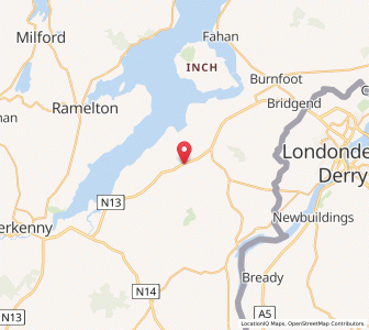 Map of Newtown Cunningham, UlsterUlster