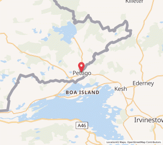 Map of Pettigoe, Ulster
