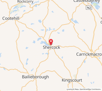 Map of Shercock, UlsterUlster