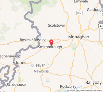 Map of Smithborough, UlsterUlster