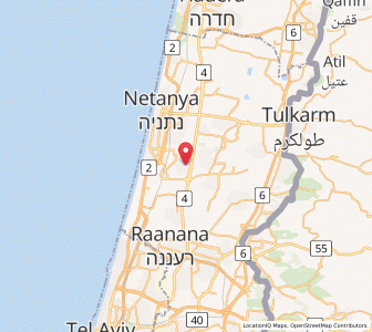 Map of Even Yehuda, Central District