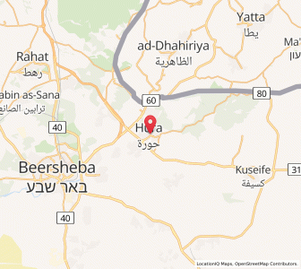 Map of H̱ura, Southern District