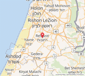 Map of Reẖovot, Central District