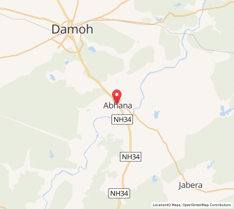 Map of Abhana, Madhya Pradesh