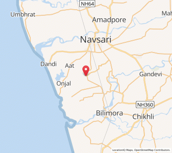 Map of Abrama, Gujarat