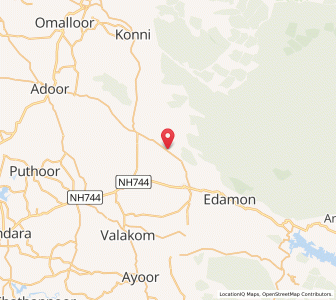 Map of Achencoil, Kerala