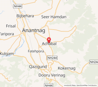 Map of Achhibal, Kashmir