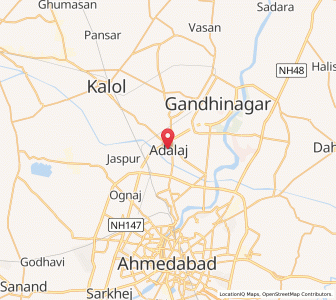 Map of Adalaj, Gujarat