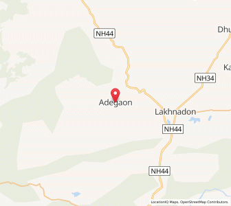 Map of Adegaon, Madhya Pradesh