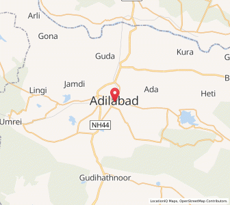 Map of Adilabad, Andhra Pradesh