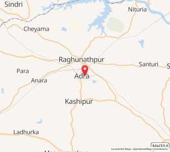 Map of Adra, West Bengal