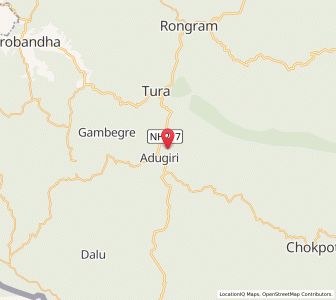 Map of Adugiri, Meghalaya