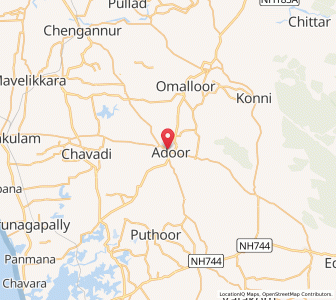 Map of Adur, Karnataka