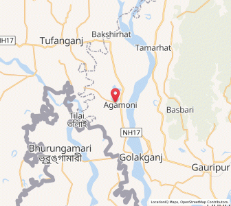 Map of Agamani, Assam