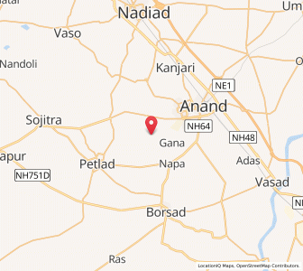Map of Agas, Gujarat