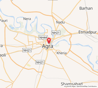 Map of Agra, Uttar Pradesh