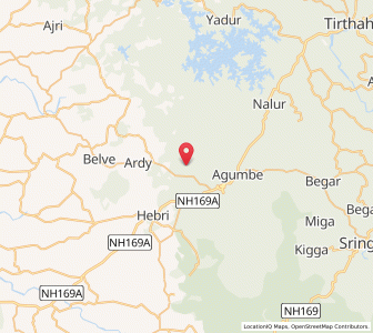 Map of Agumbe, Karnataka