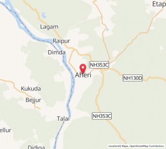 Map of Ahiri, Maharashtra