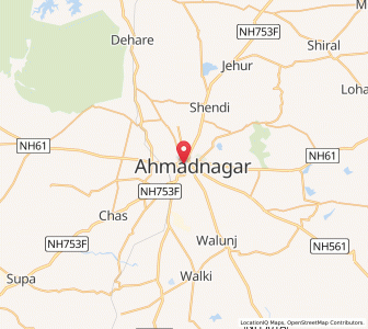 Map of Ahmadnagar, Maharashtra