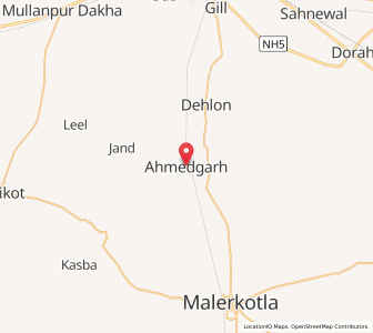 Map of Ahmedgarh, Punjab