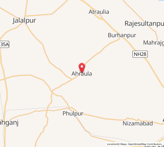 Map of Ahraula, Uttar Pradesh