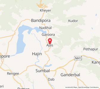 Map of Ajas, Kashmir