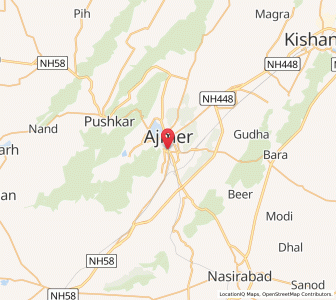 Map of Ajmer, Rajasthan