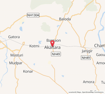 Map of Akaltara, Chhattisgarh