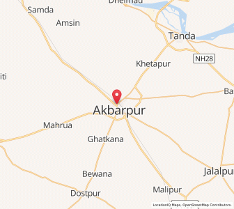 Map of Akbarpur, Uttar Pradesh