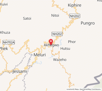 Map of Akhegwo, Nagaland