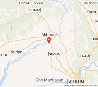 Map of Akhnur, Kashmir