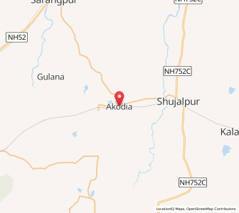 Map of Akodia, Madhya Pradesh